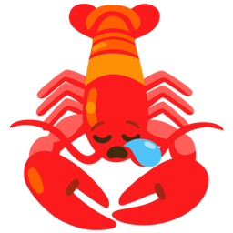 sleepy face and lobster