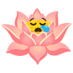 sleepy face and lotus