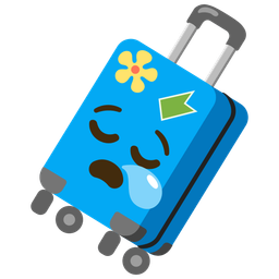 sleepy face and luggage