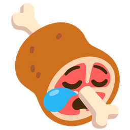 sleepy face and meat on bone