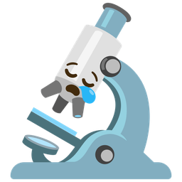 sleepy face and microscope