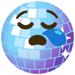 sleepy face and mirror ball