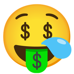 Sleepy face and Money-mouth face