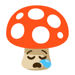 sleepy face and mushroom