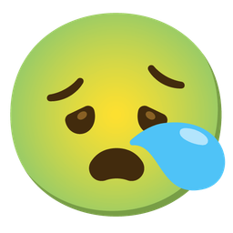 sleepy face and nauseated face