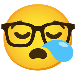 sleepy face and nerd face