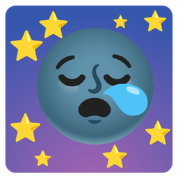 sleepy face and new moon face