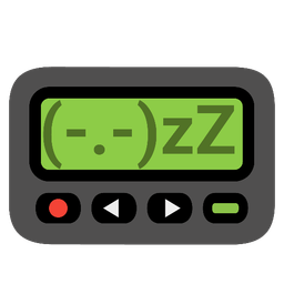 sleepy face and pager