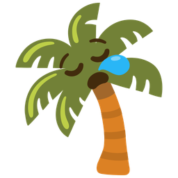 sleepy face and palm tree