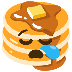 sleepy face and pancakes