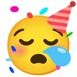 sleepy face and partying face