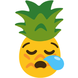 sleepy face and pineapple