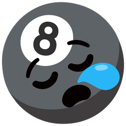 sleepy face and pool 8 ball