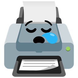 sleepy face and printer