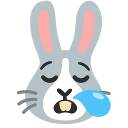 sleepy face and rabbit face