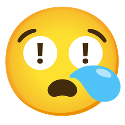 sleepy face and red exclamation mark