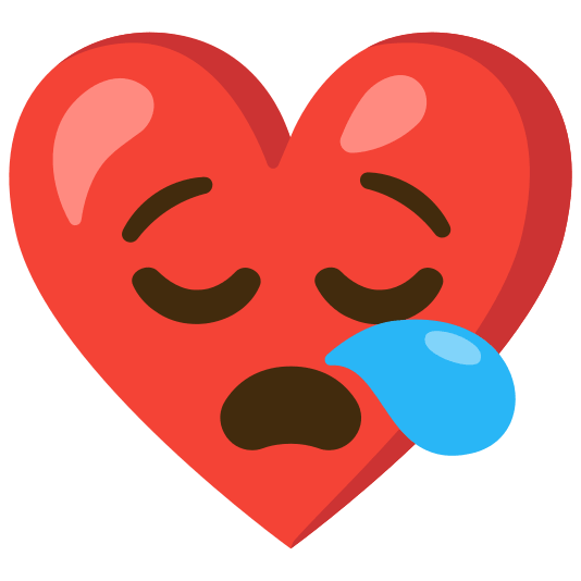 Sleepy face and Red heart