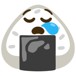 sleepy face and rice ball