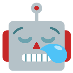 sleepy face and robot