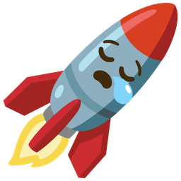 sleepy face and rocket