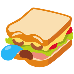 sleepy face and sandwich