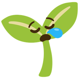 sleepy face and seedling