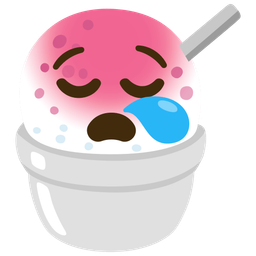 sleepy face and shaved ice