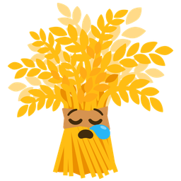 sleepy face and sheaf of rice