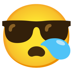 sleepy face and smiling face with sunglasses