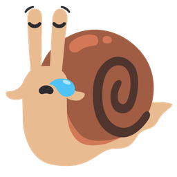 sleepy face and snail