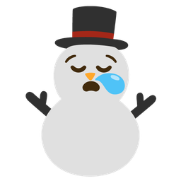 sleepy face and snowman without snow