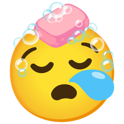 sleepy face and soap