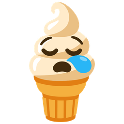 sleepy face and soft ice cream