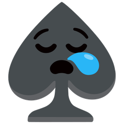 sleepy face and spade suit