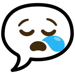 sleepy face and speech balloon