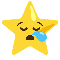 sleepy face and star