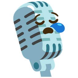 sleepy face and studio microphone