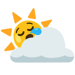 sleepy face and sun behind cloud