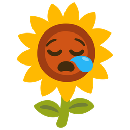 sleepy face and sunflower