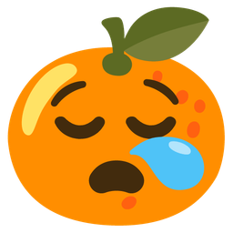 sleepy face and tangerine