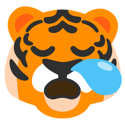 sleepy face and tiger face