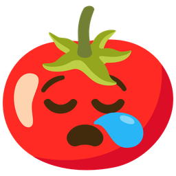 sleepy face and tomato