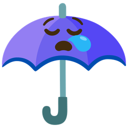 sleepy face and umbrella