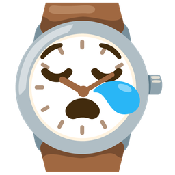 sleepy face and watch