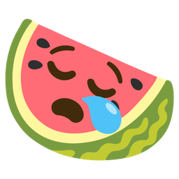 sleepy face and watermelon