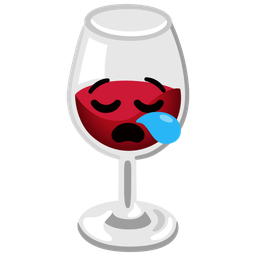 sleepy face and wine glass