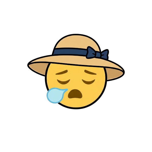 Sleepy face and Woman’s hat