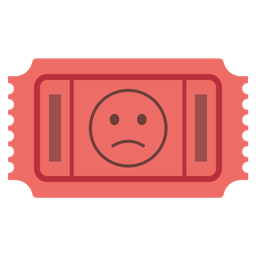 Slightly frowning face and Admission tickets