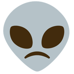 Slightly frowning face and Alien
