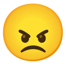 Slightly frowning face and Angry face